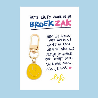 💕 Liefs in je broekzak / mini-gelukskaartje met sleutelhanger