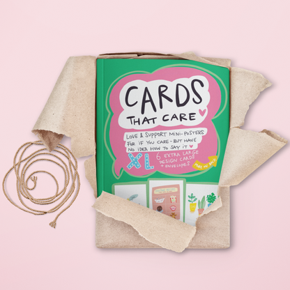 Cards that Care kaartenset / 6 XL kaarten incl enveloppen / liefde als het even niet lekker met je gaat